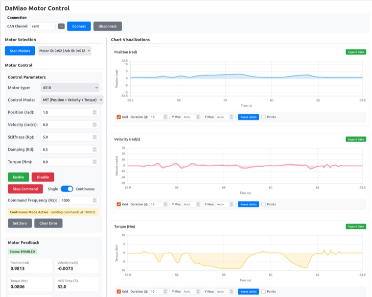 DaMiao Motor control GUI